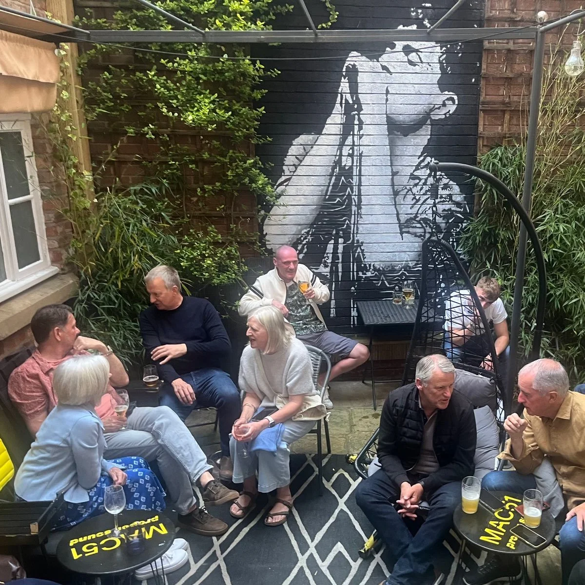 The Proper Sound courtyard and mural